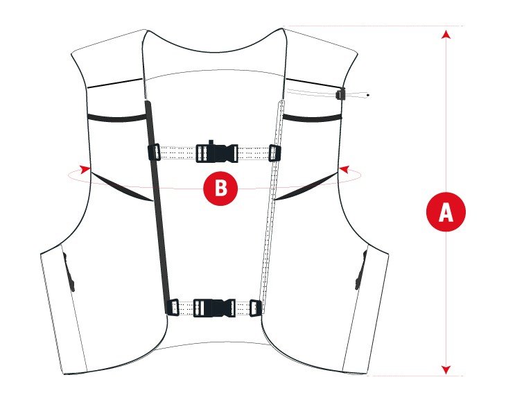 Hiking Trail hydrovest size chart