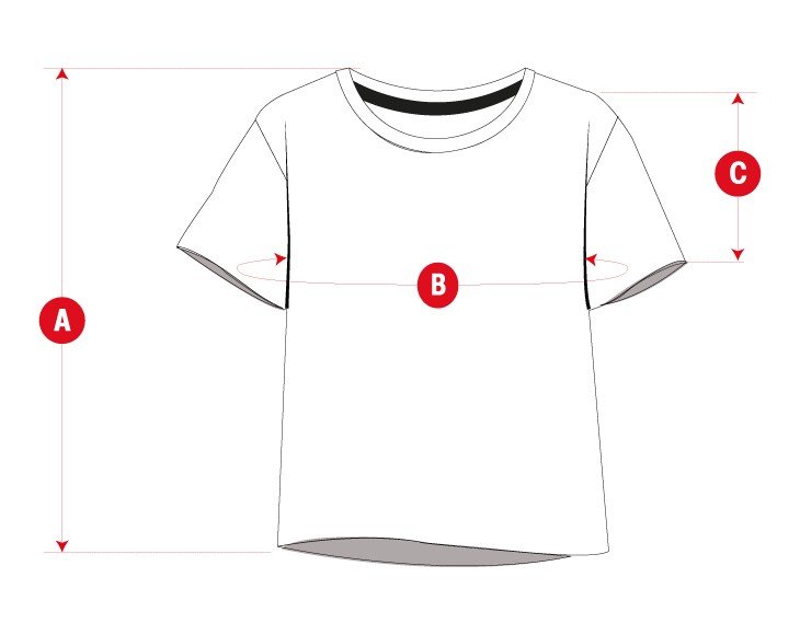 Sant Antoni tshirts man size chart