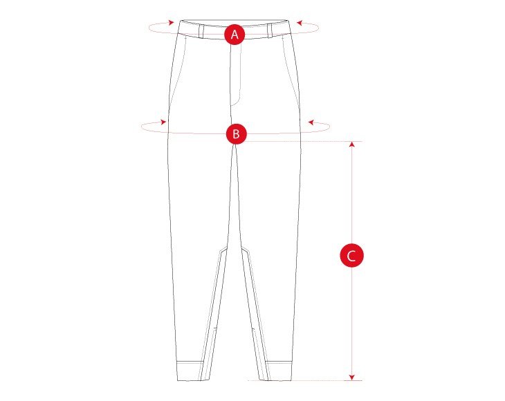 Golf jogger pants man size chart