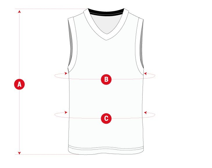 Sant Antoni tank top size chart