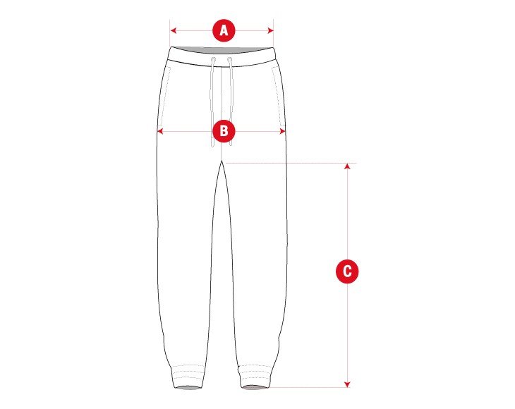 Sant Antoni tracksuit pants man size chart