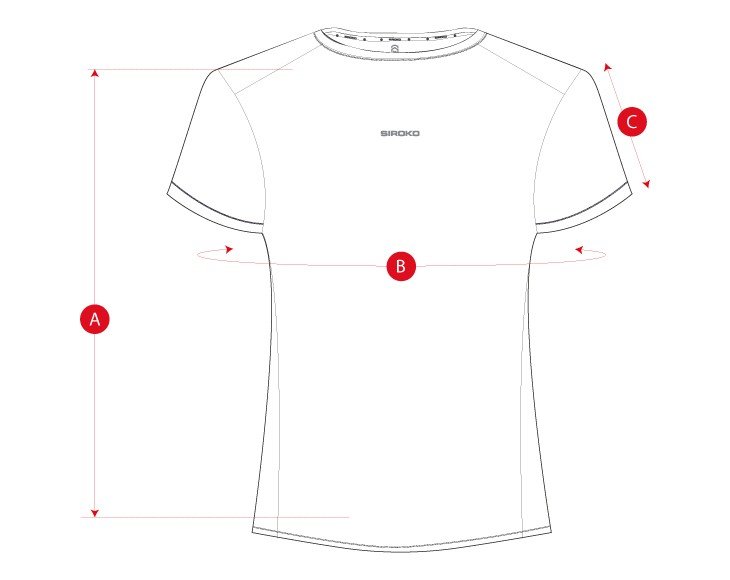 Gym tech tee running woman size chart