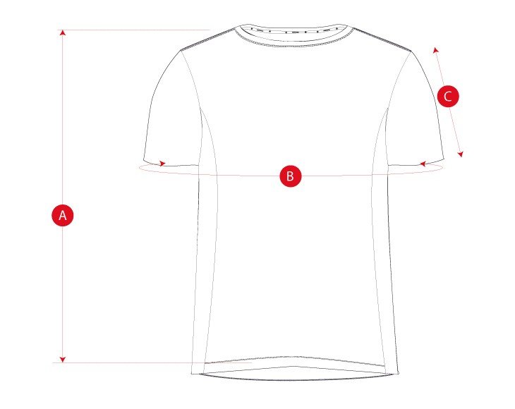 Gym tech tee running size chart