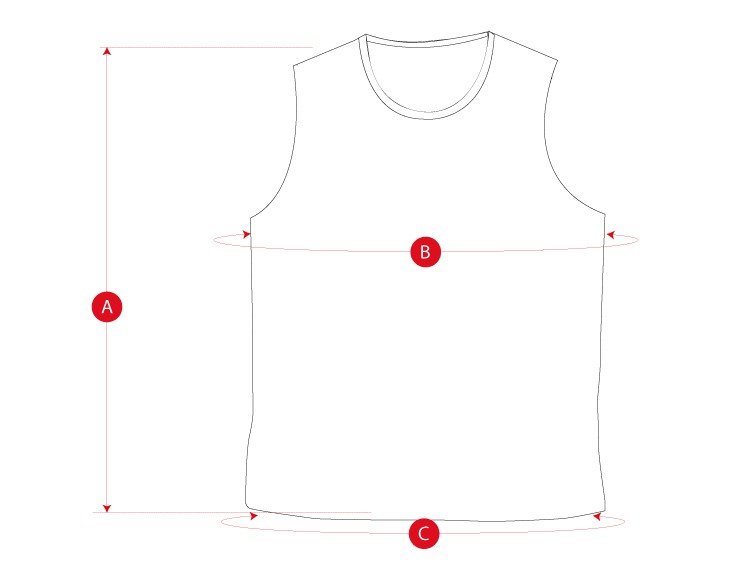 Gym tank top size chart