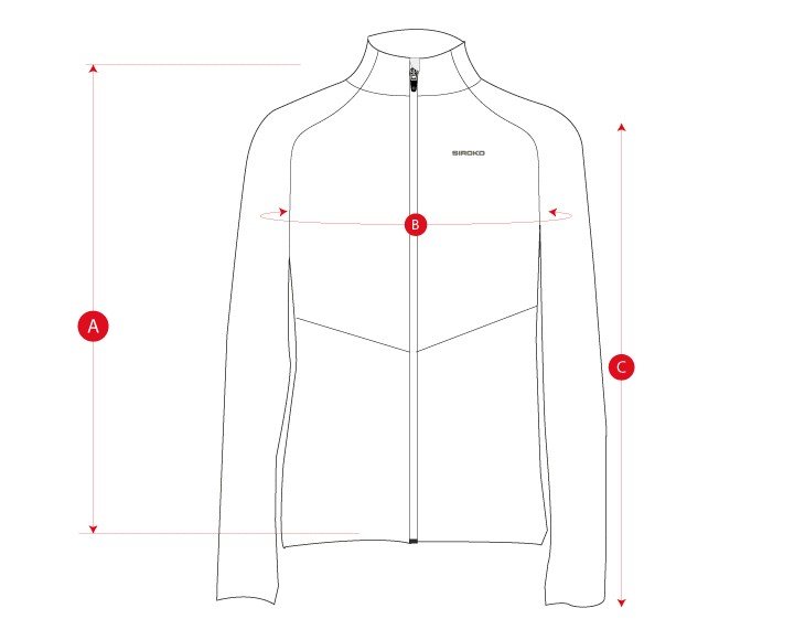 Gym windbreaker running size chart