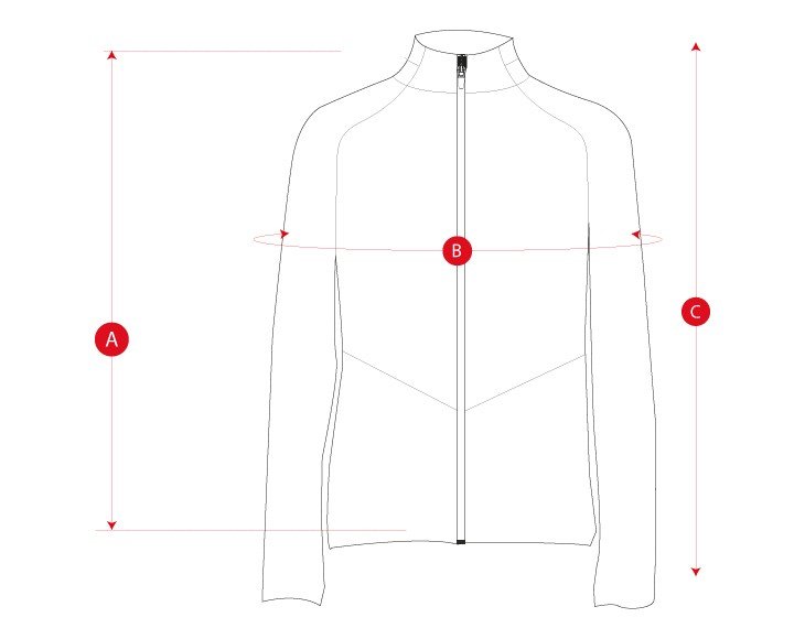 Gym windbreaker running woman size chart