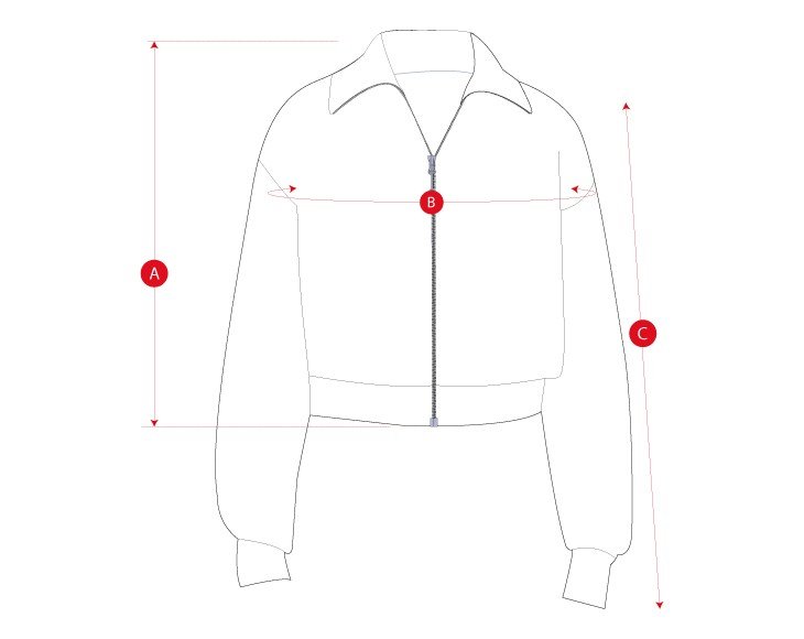 Gym piping jacket woman size chart