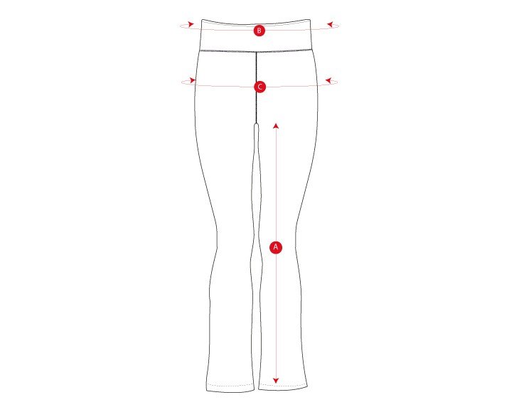 Gym flarepants size chart