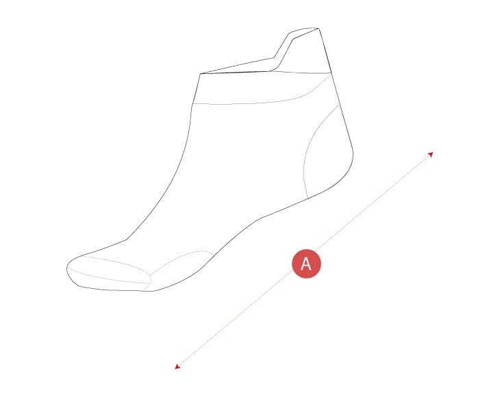 Gym running socks size chart