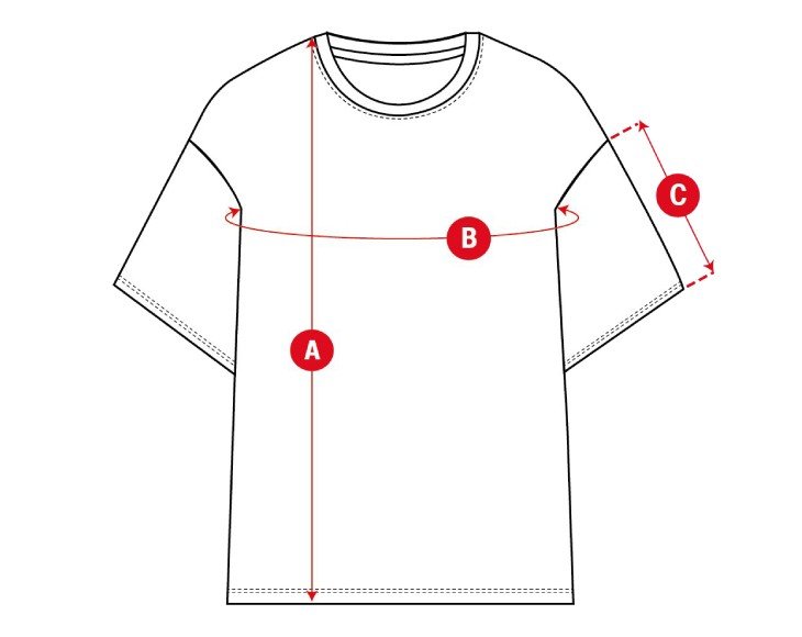 Rayo de Barcelona tshirts size chart