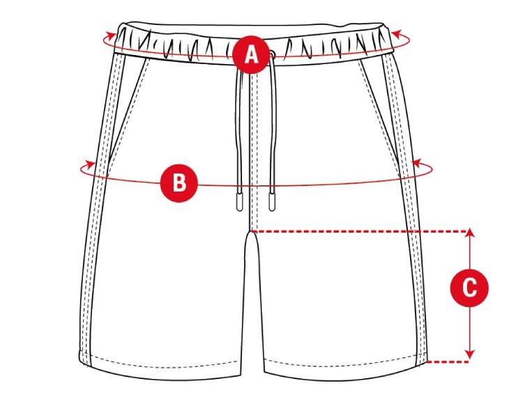 Rayo de Barcelona swimtrunks size chart