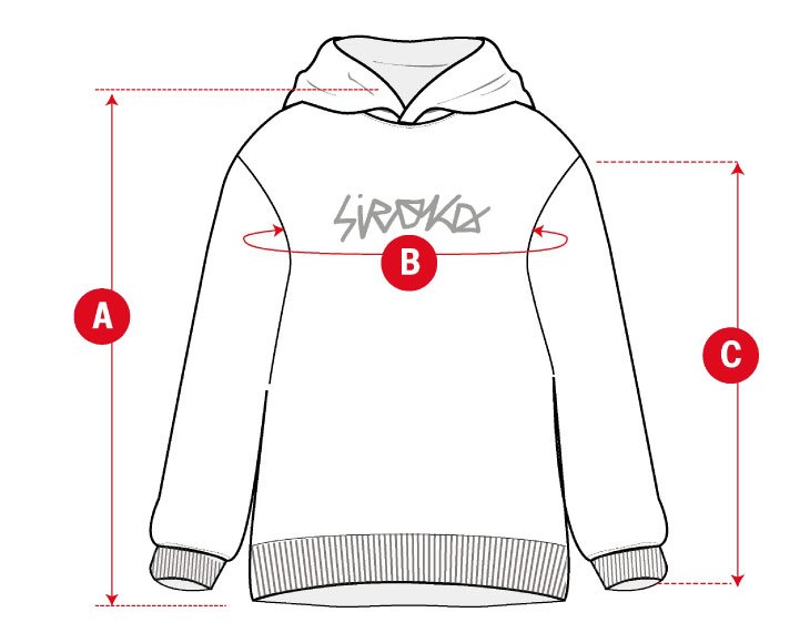 Lifestyle hoodie man size chart
