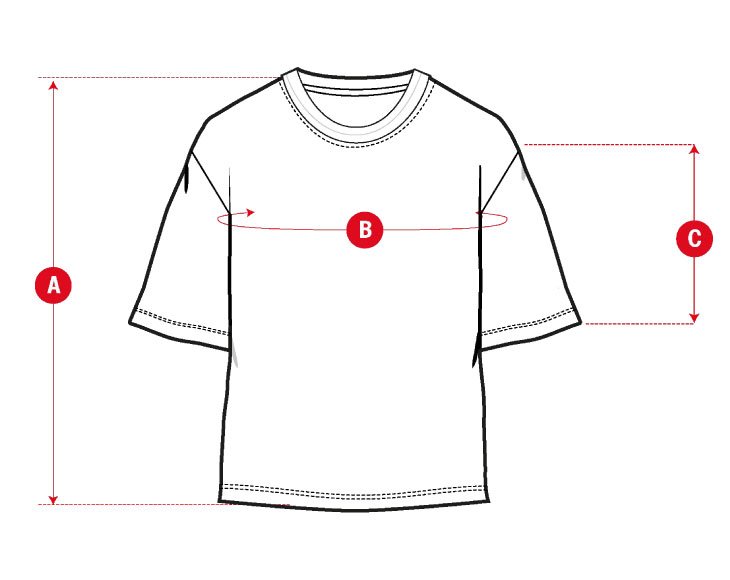 Lifestyle oversize tshirt man size chart