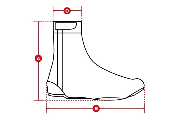 DW cycling over shoes size chart