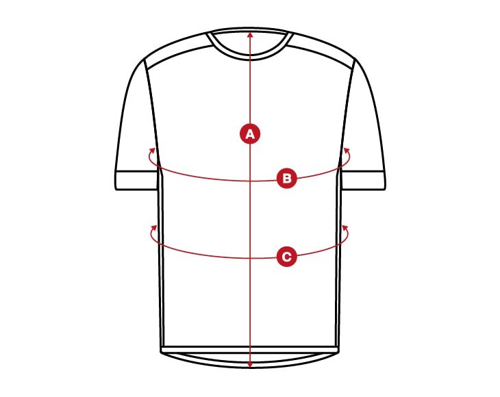 Gravel men tshirt size chart