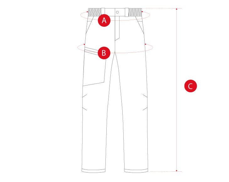 Hiking pants man size chart
