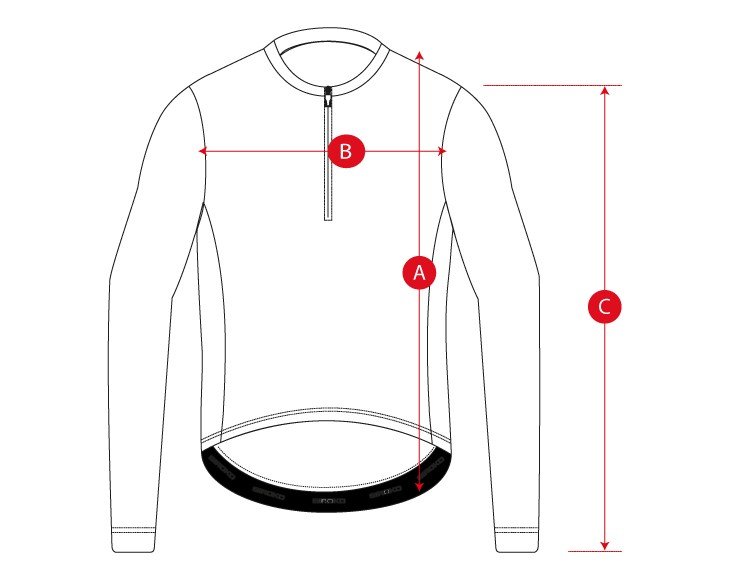 Gravel women maillots long sleeve size chart