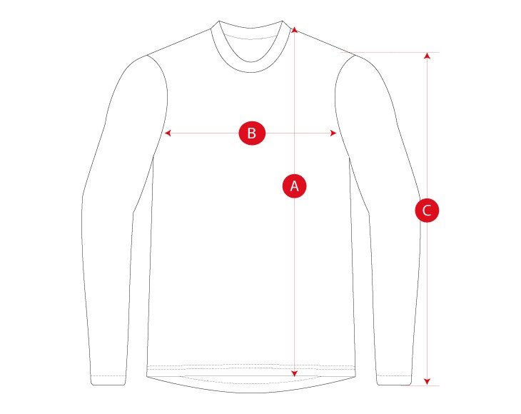 Gravel men baselayer size chart
