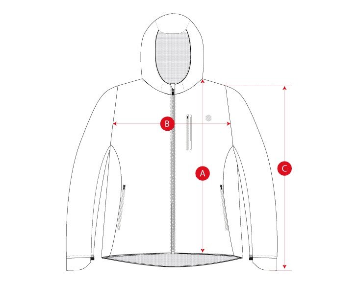 Fitness Windbreakers size chart