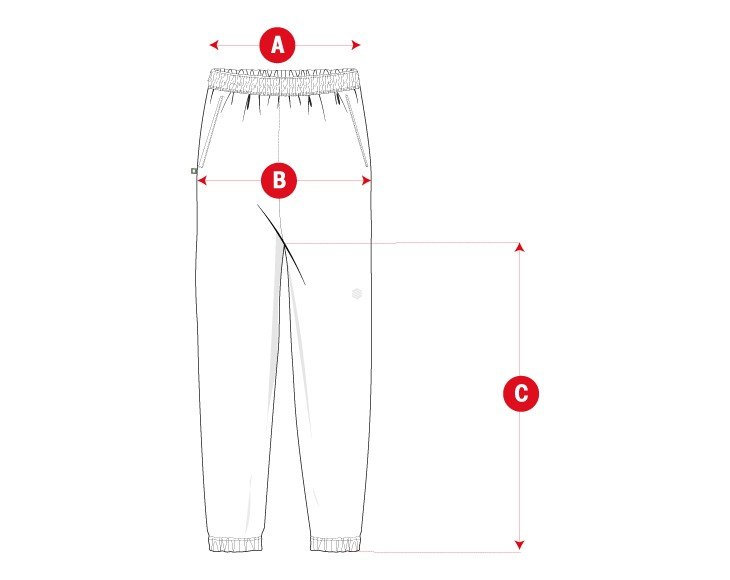 Lifestyle jogger elastic pants size chart