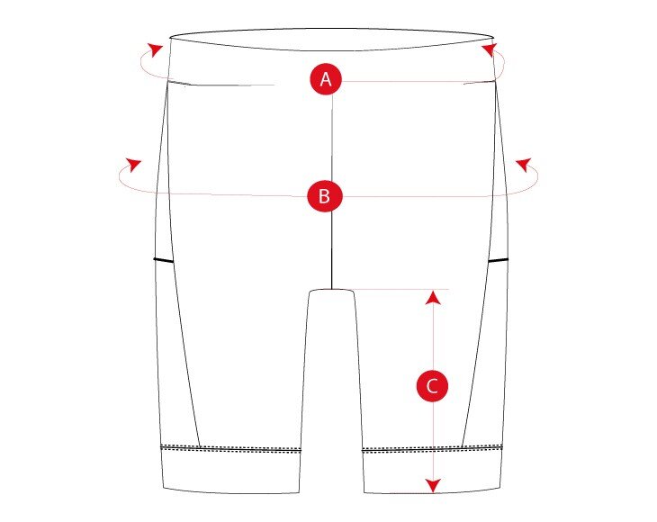 Culotte travel cycling woman size chart