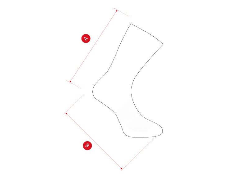 Travel cycling socks size chart