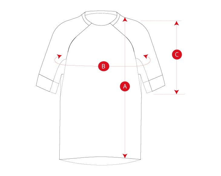 Tshirt travel cycling man size chart