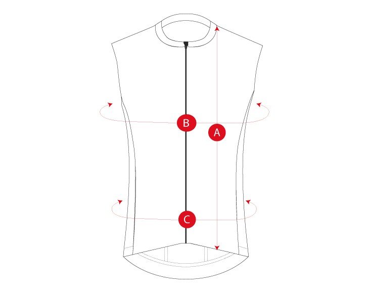 Gravel maillots sleeveless women size chart