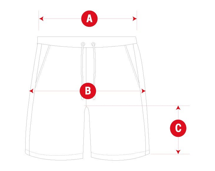 Sant Antoni print swim suit man size chart