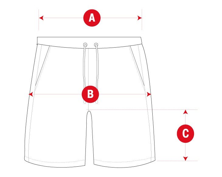 Sant Antoni swim trunks size chart