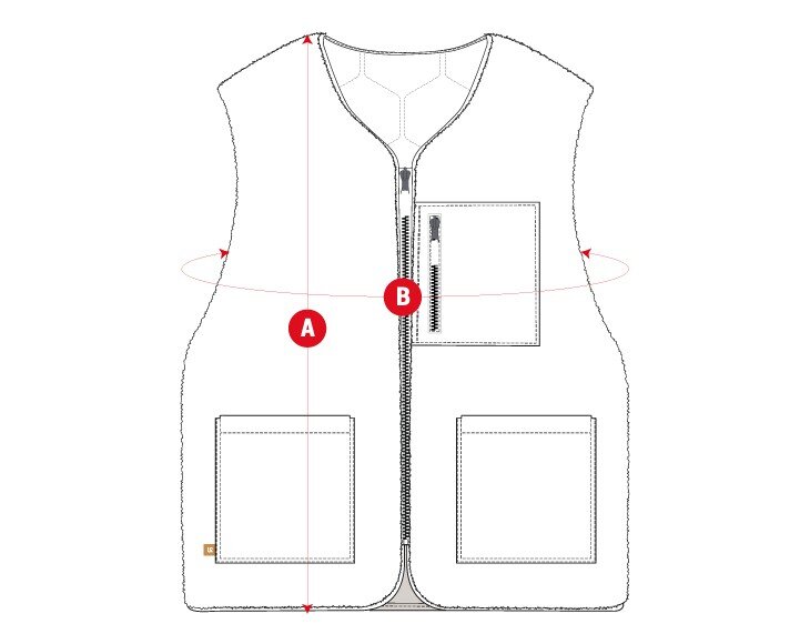 Lifestyle vest sherpa man size chart