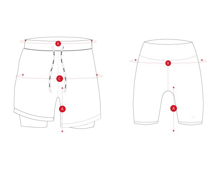 Gym combo shorts size chart