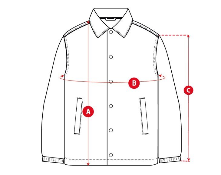 Rayo de Barcelona coach jacket size chart