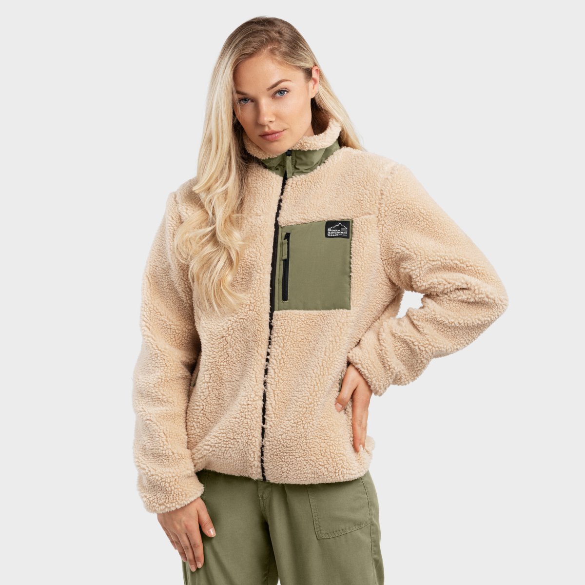 -35 Sherpa Fleece Jacket for Women Siroko Walnut-W