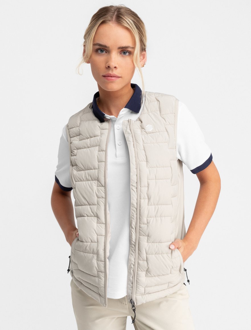 Insulated golf vest for women Royal W Sand