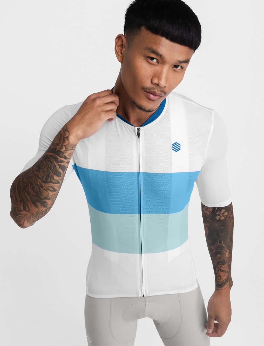 Sky blue cycling jersey on sale