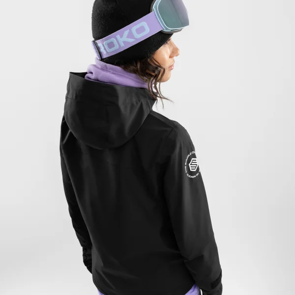 Chaqueta de snowboard de mujer Siroko W5-W Nix negra con RECCO