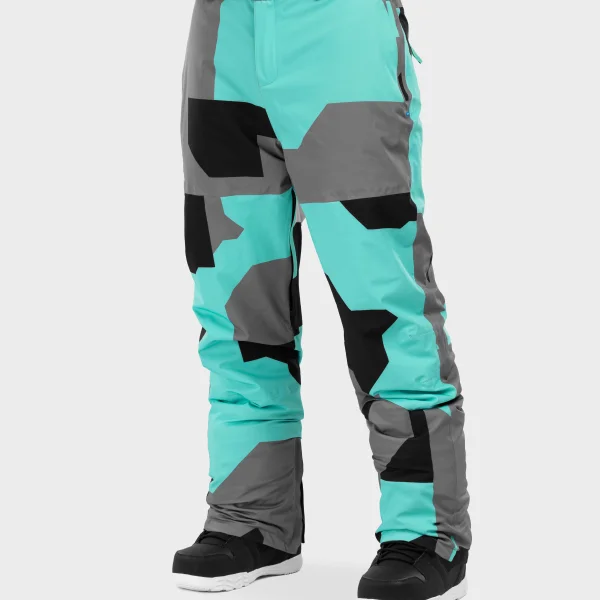 Pantalón de nieve Siroko P1 Sleet turquesa y gris