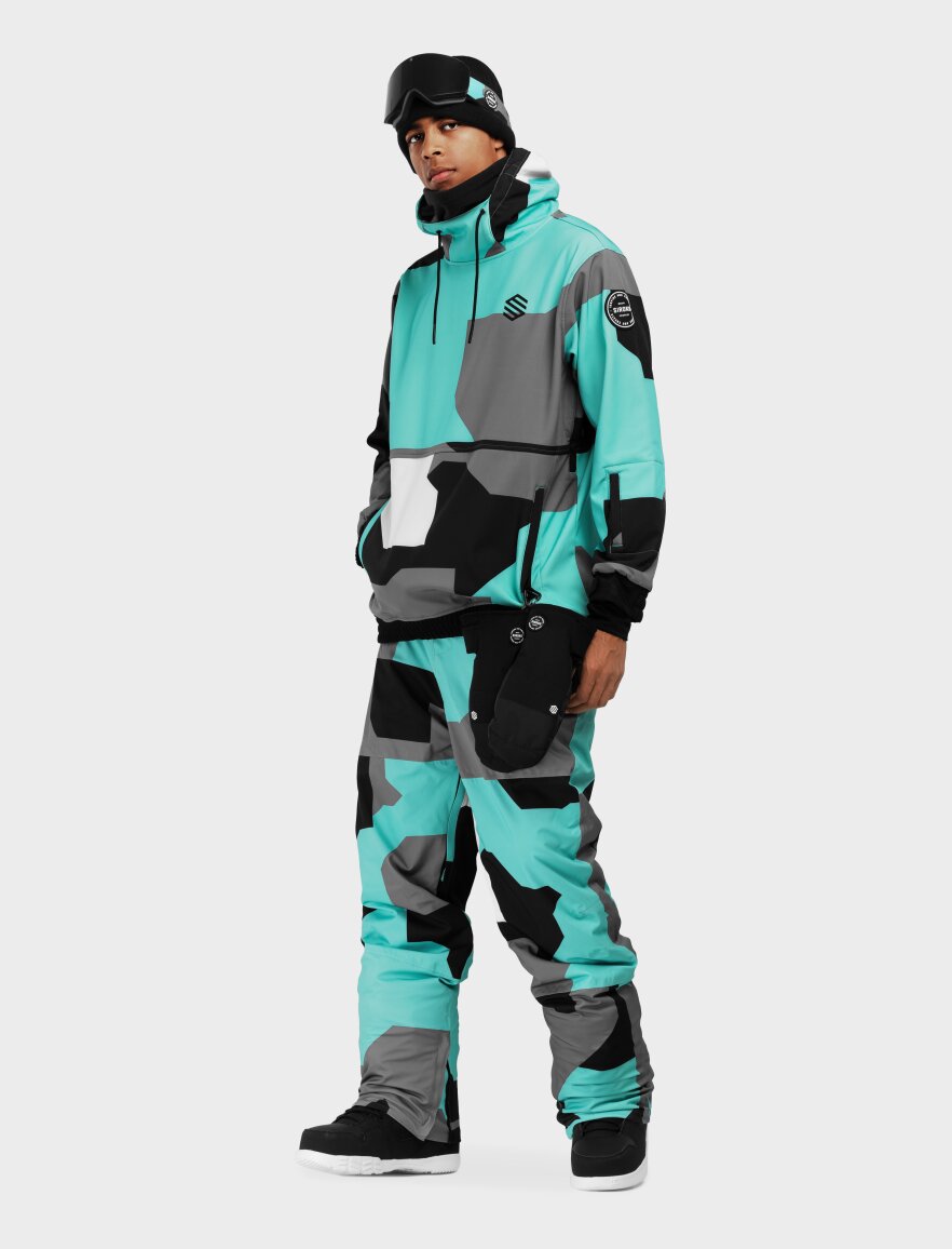 SIROKO - Pantalons de Snowboard pour Femme P1-W Sleet - XXS - Turquoise/Gris SIROKO - Pantalons de Snowboard pour Femme P1-W Sleet - XXS - Turquoise/Gris