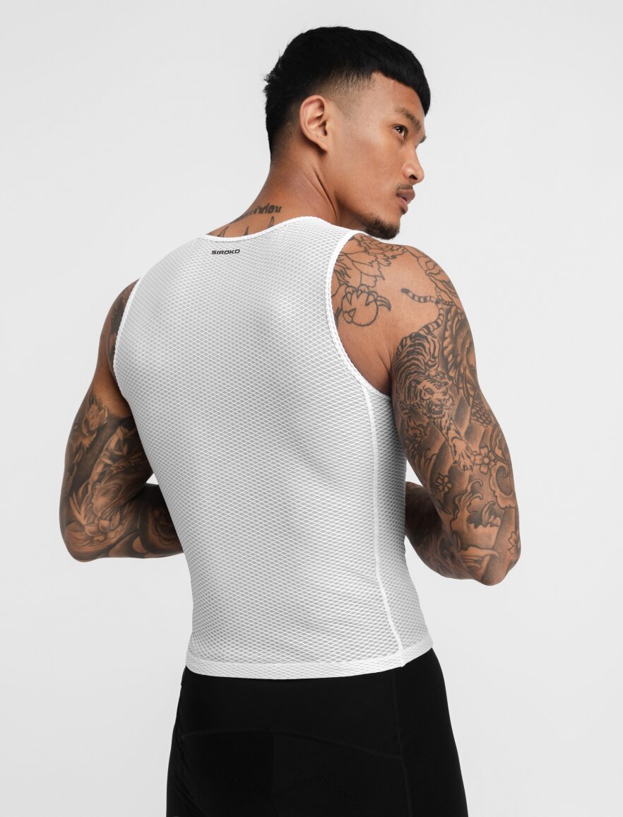 SIROKO - Mouwloos Fiets Ondershirt Siroko Velocity - 2XS-XS - Wit SIROKO - Mouwloos Fiets Ondershirt Siroko Velocity - 2XS-XS - Wit