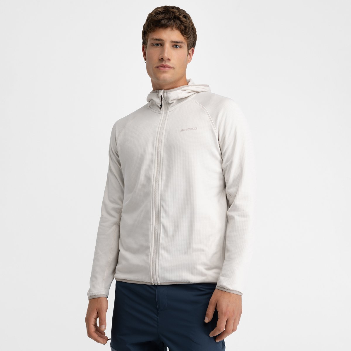 -25 Hiking Hooded Fleece Jacket Siroko Stride Stone