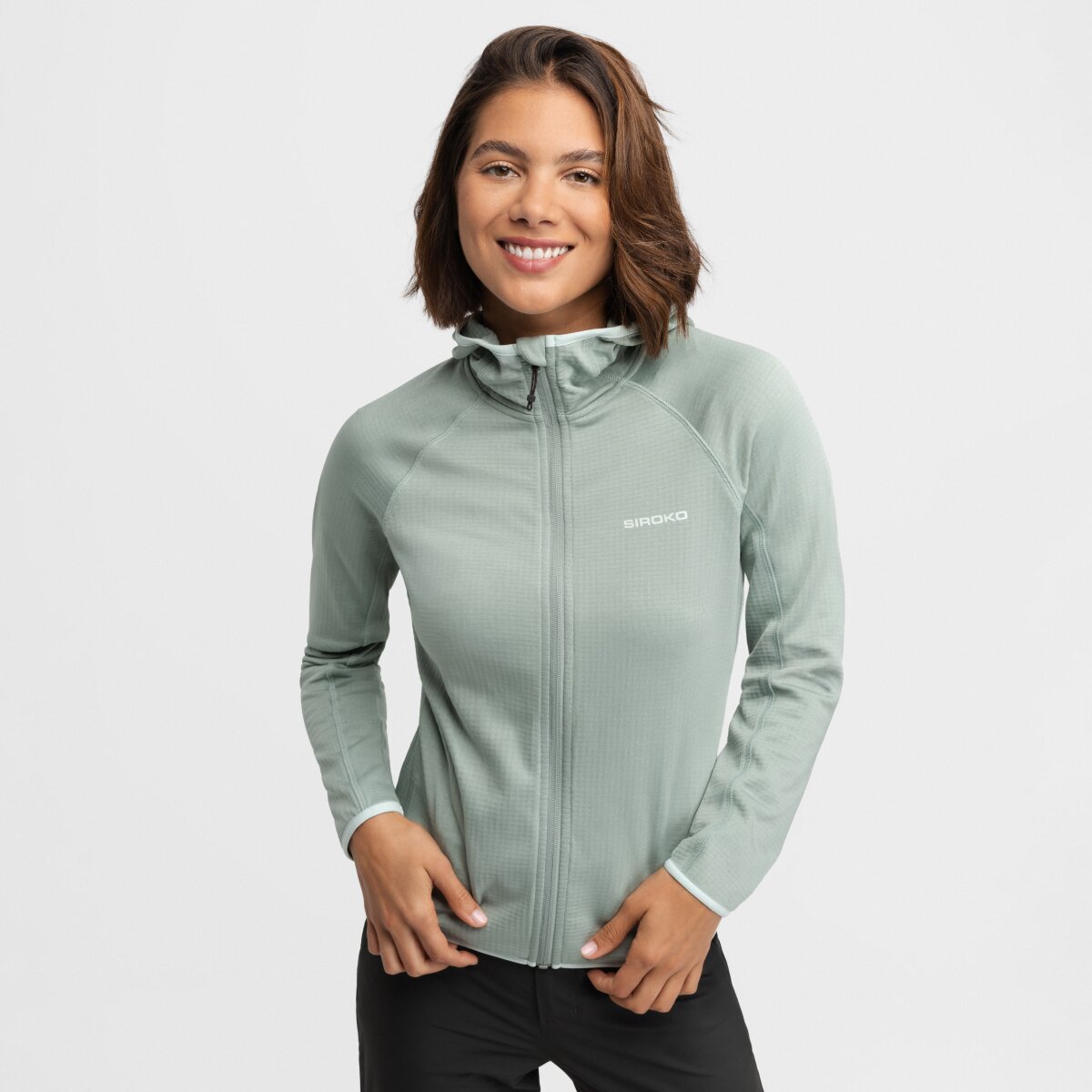 -15 Hiking Hooded Hleece Jacket for Women Siroko Ember Green
