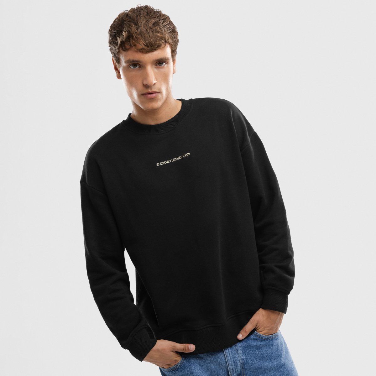 Organic Cotton Sweatshirt Siroko Relax Black at Siroko