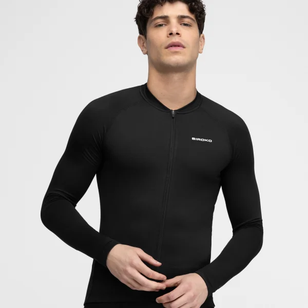 Maillot térmico de ciclismo Siroko Core Greylock negro