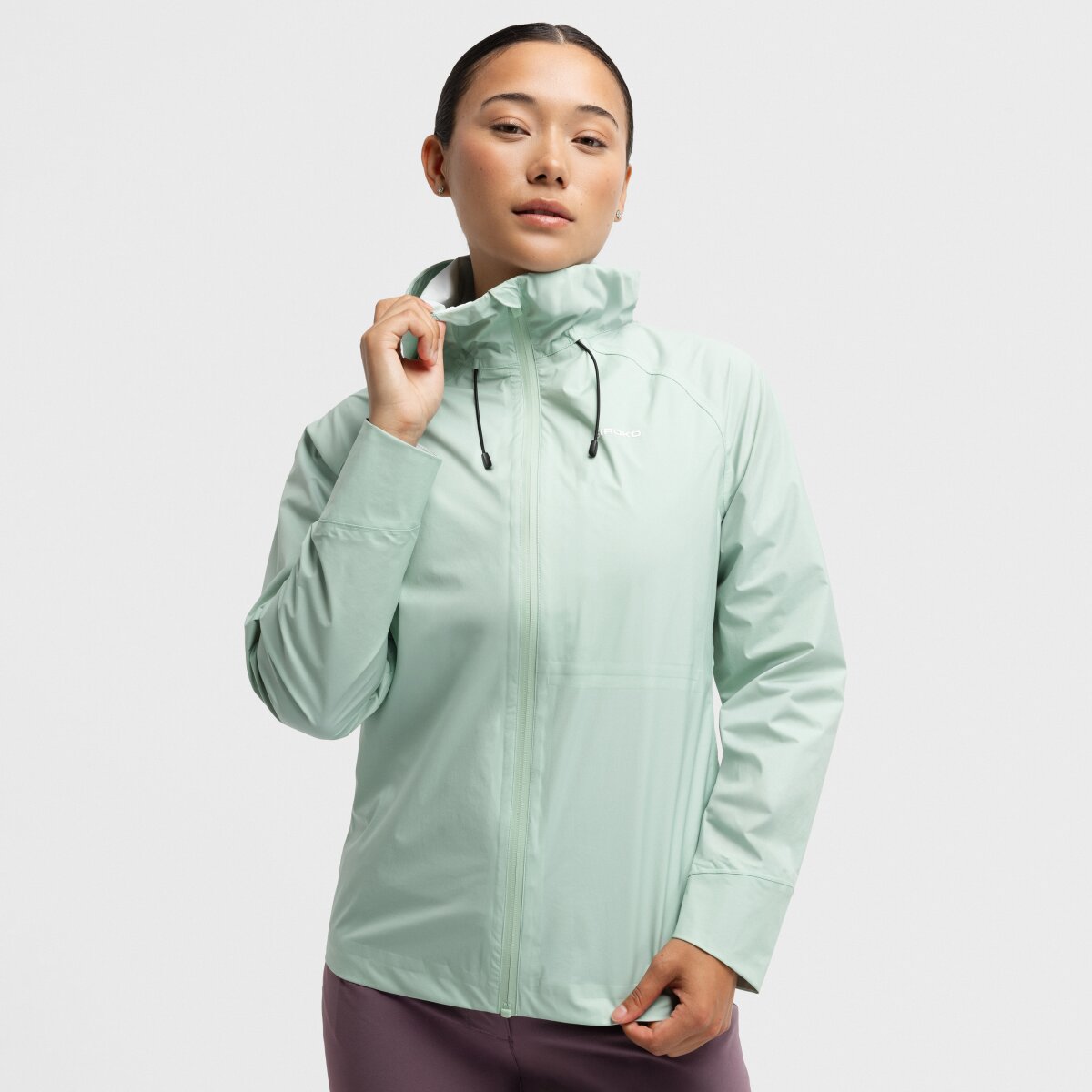-25 Bikepacking Waterproof Jacket For Women Siroko Grace Light Green