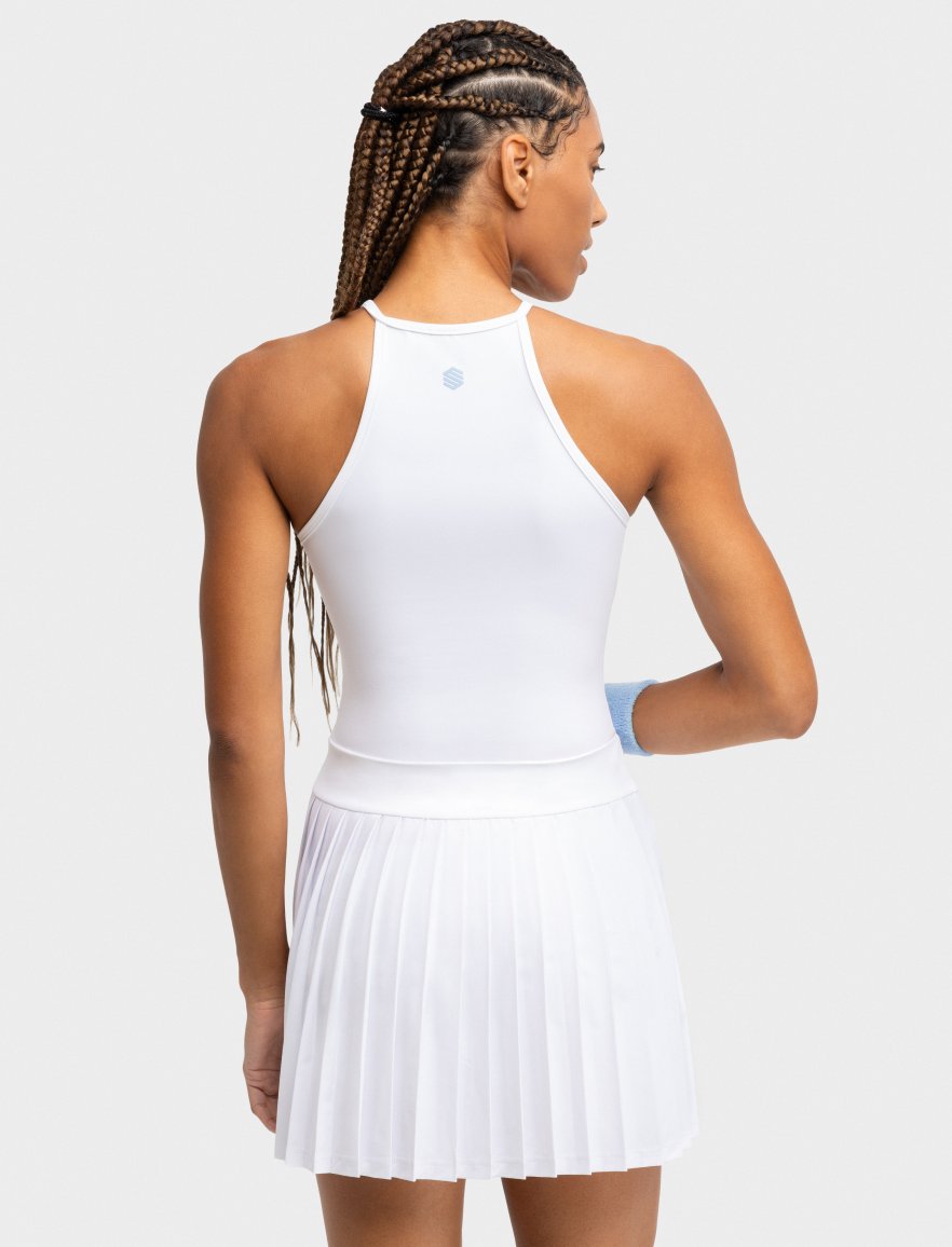 -25 dto. Women's Pleated Tennis Dress Siroko Slam White - White -25 dto. Women's Pleated Tennis Dress Siroko Slam White - White