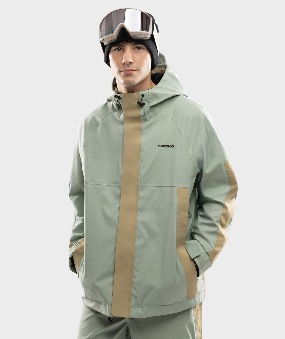 High-performance snowboard jacket with a 15K rating for waterproofing and b...