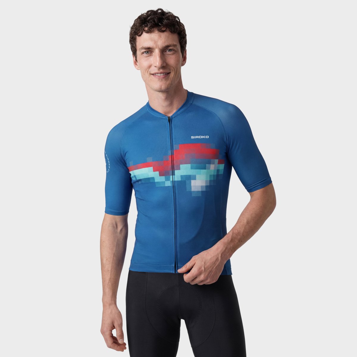 Short sleeve mesh cycling jersey for men M8 NRC Blue | SIROKO
