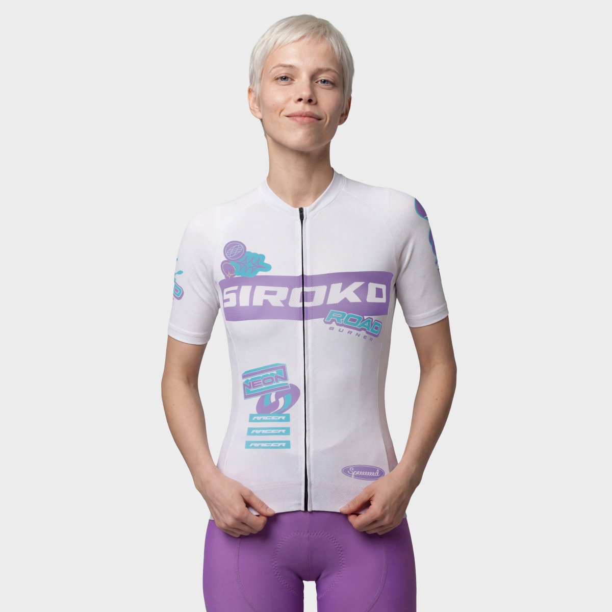 Short sleeve mesh cycling jersey for women M8-W NRC White | SIROKO