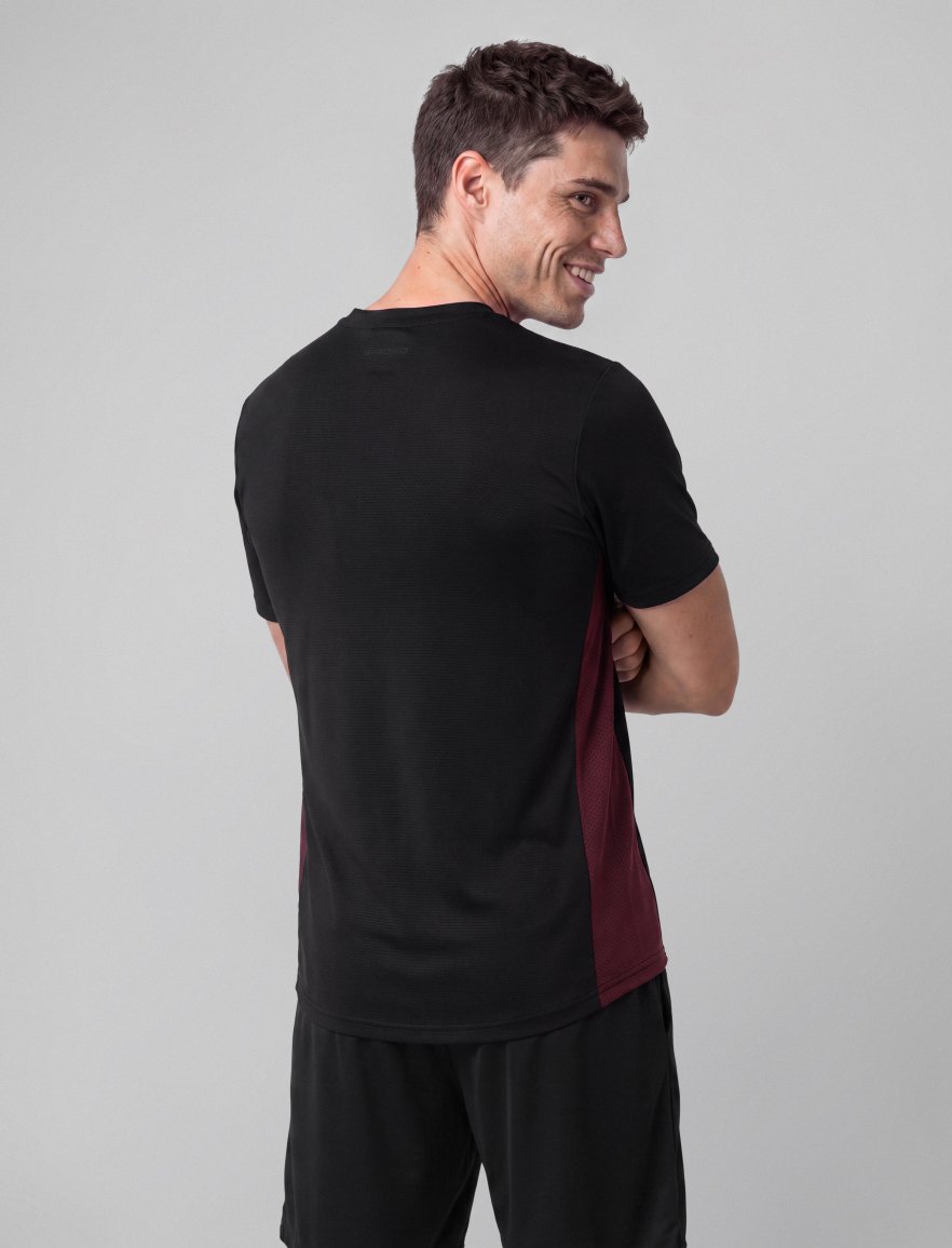 Sports Tee Black/Burgundy M
